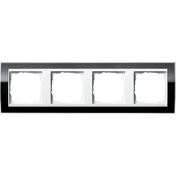 Gira Abdeckrahmen 4fach klar schwarz 0214733